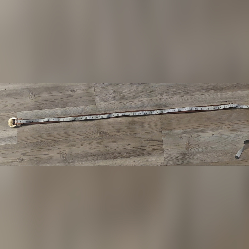 Sundance Brown Leather Belt with Gold Buckle - Picture 7 of 7